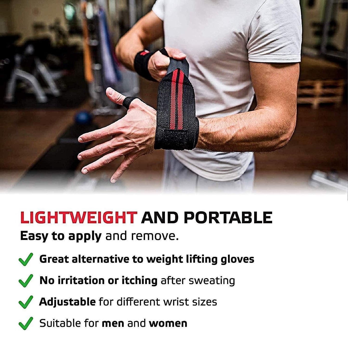 Wrist Support Strap with Thumb Loop for Gym β Heavy Lifting & Workout Protection (Pack of 1)