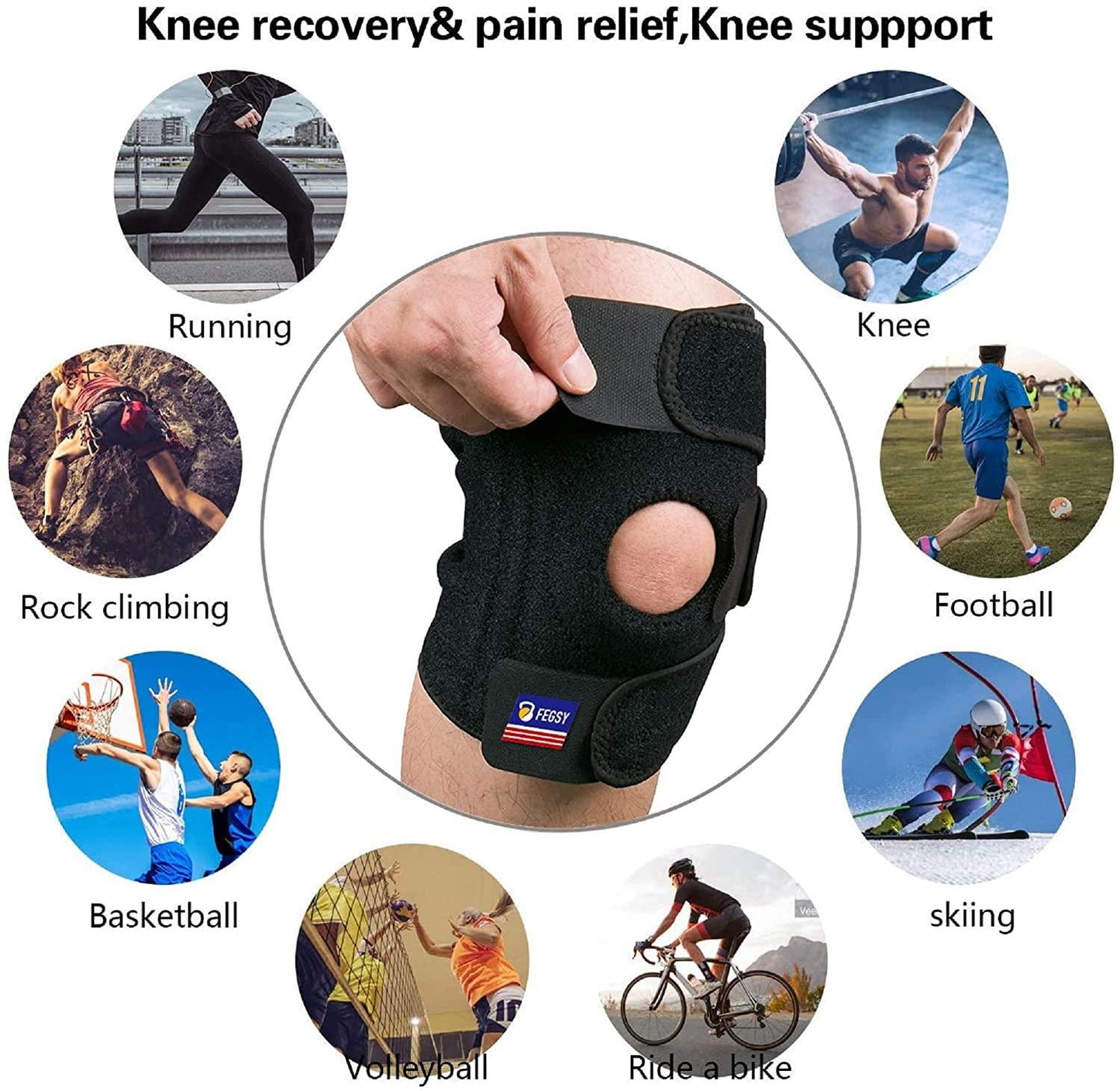 Adjustable Knee Cap Support Brace – Compression Support for Pain Relief & Recovery