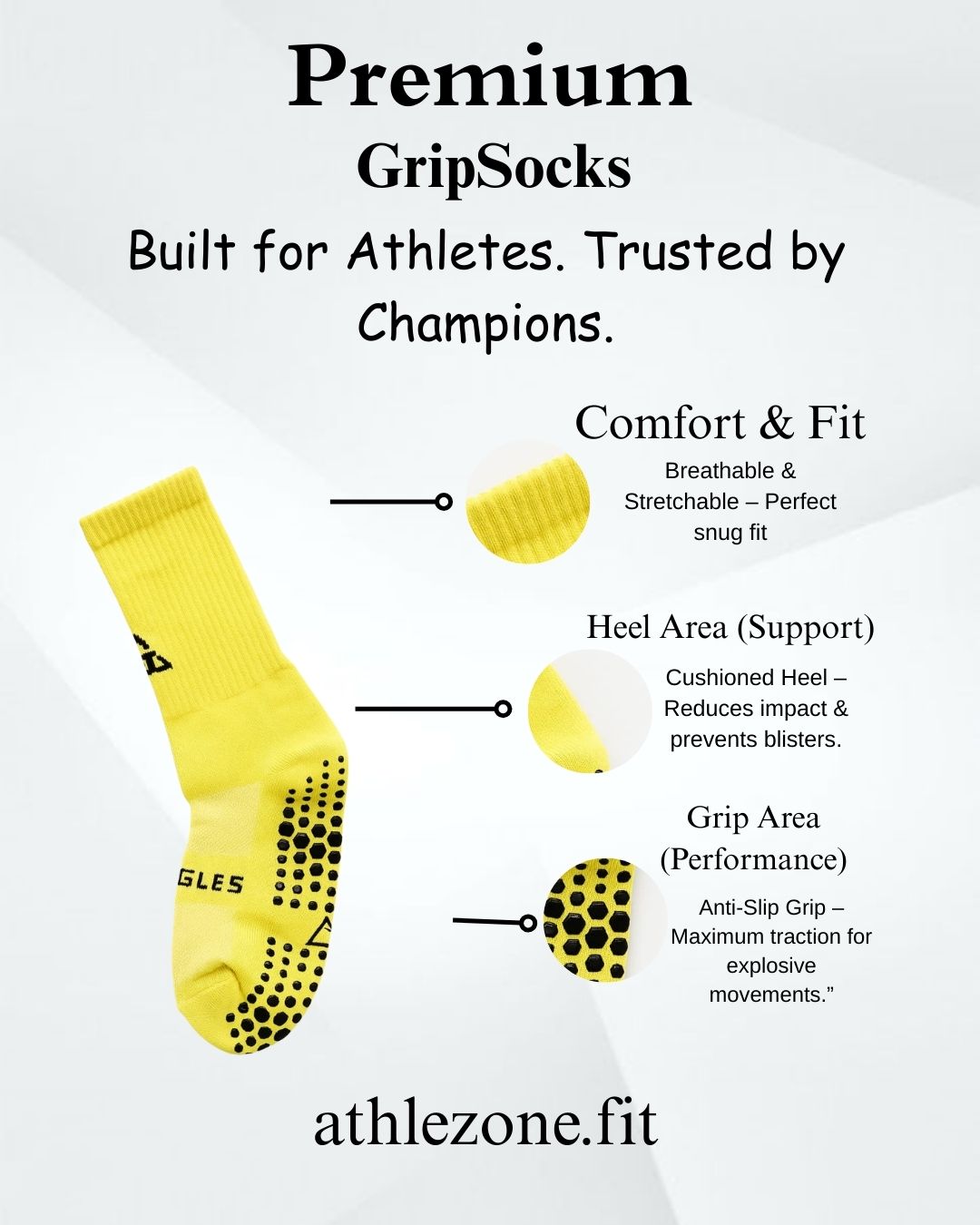AthleZone Performance Grip Socks – 5-Color for Football & Training