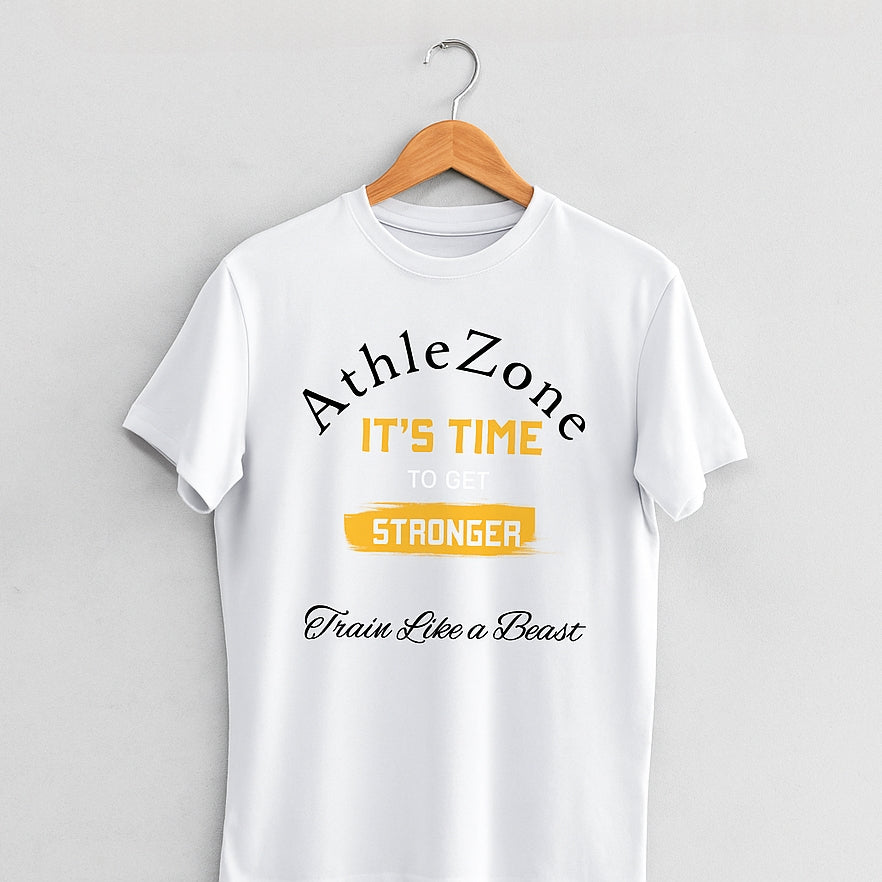 AthleZone “Time to Get Stronger” Power T-Shirt – White