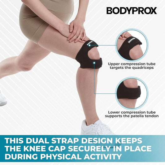 AthleZone Adjustable Neoprene Knee Strap (Pack of 2) – Knee Pain Relief Support for Running, Sports & Daily Use