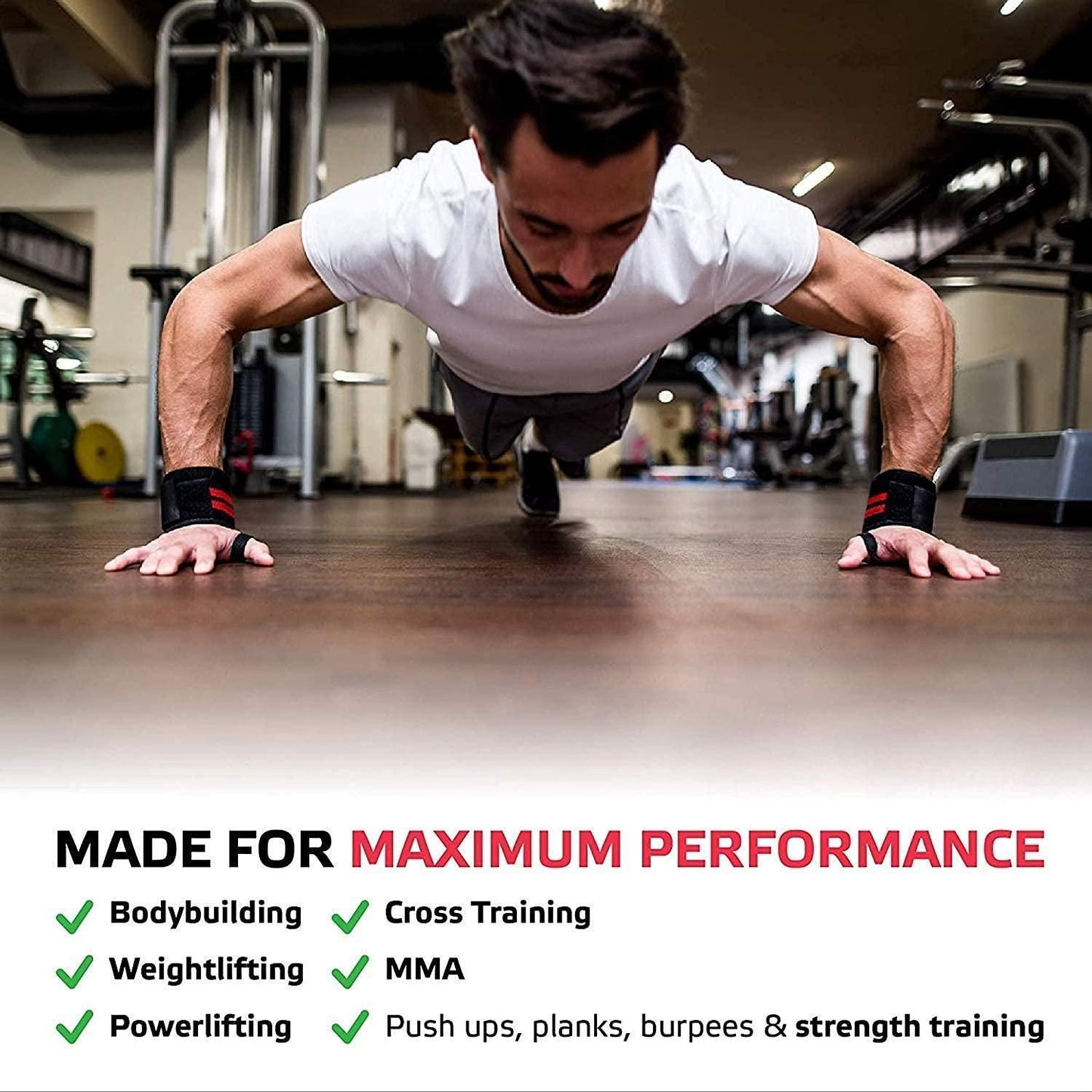 Wrist Support Strap with Thumb Loop for Gym – Heavy Lifting & Workout Protection (Pack of 1)
