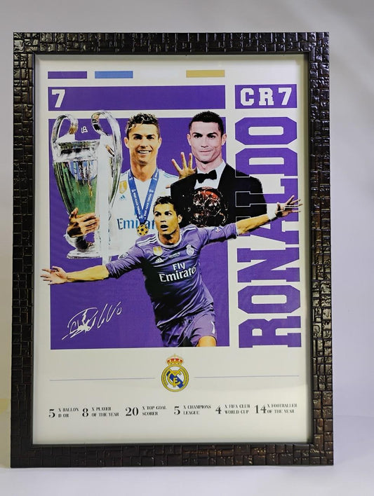Cristiano Ronaldo – The Legend of Greatness- Unbreakable Glass | Premium Football Wall Frame
