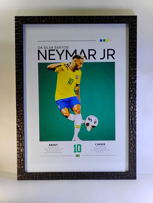 Neymar Jr Photo Frame – Premium Football Wall Art for True Fans- Unbreakable Glass