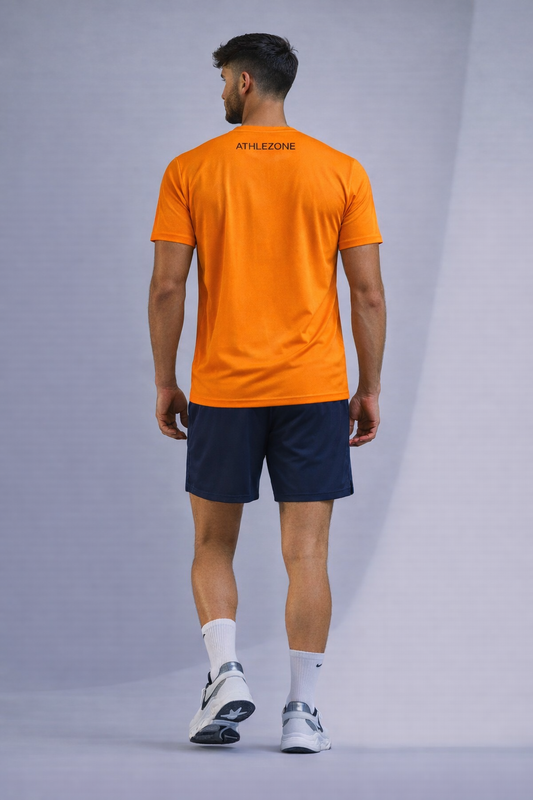 AthleZone Aerolight Pro Velocity Orange T-Shirt – Ultra-Lightweight Performance Gym Tee | Breathable Sportswear
