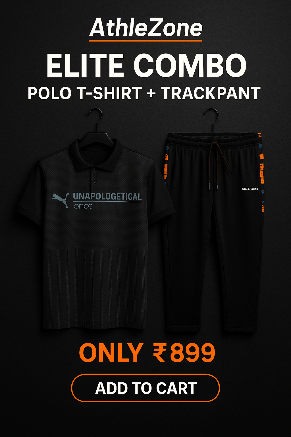 AthleZone Elite Combo – Polo T-Shirt + Trackpant (Only ₹899)