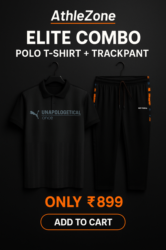 AthleZone Elite Combo – Polo T-Shirt + Trackpant (Only ₹899)
