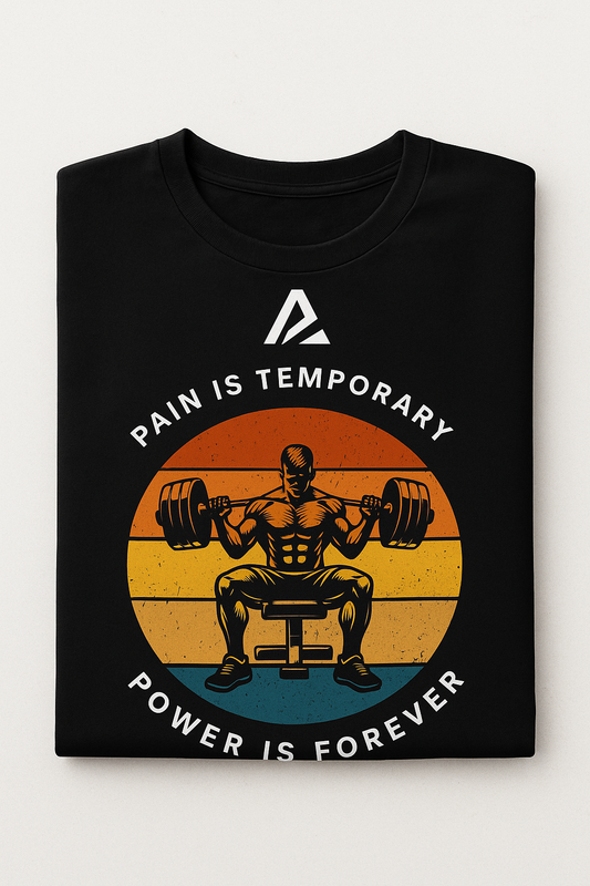 AthleZone "Pain Is Temporary, Power Is Forever" T-Shirt – Built for the Relentless