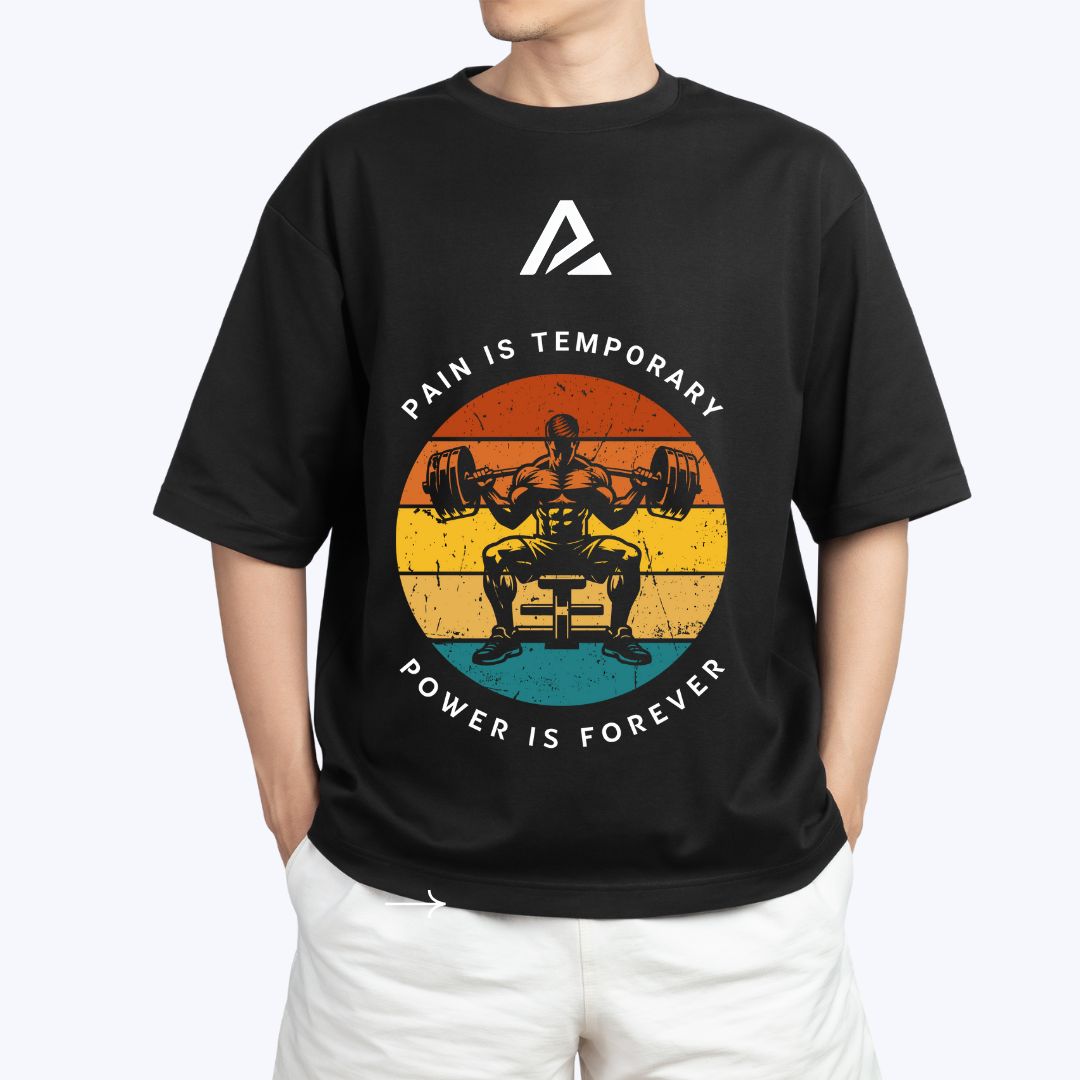 AthleZone "Pain Is Temporary, Power Is Forever" T-Shirt – Built for the Relentless