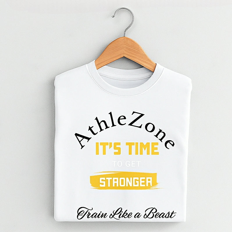 AthleZone “Time to Get Stronger” Power T-Shirt – White