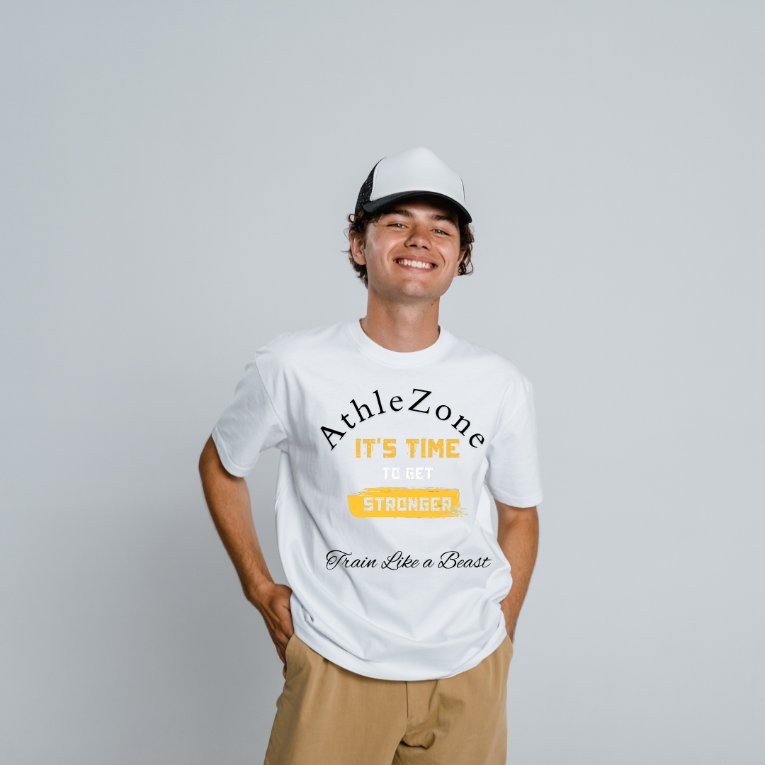 AthleZone “Time to Get Stronger” Power T-Shirt – White