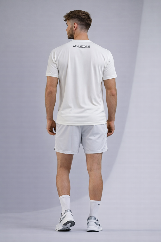 AthleZone Aerolight Pro Core White T-Shirt – Ultra-Lightweight Premium Gym Tee | Breathable Training Wear